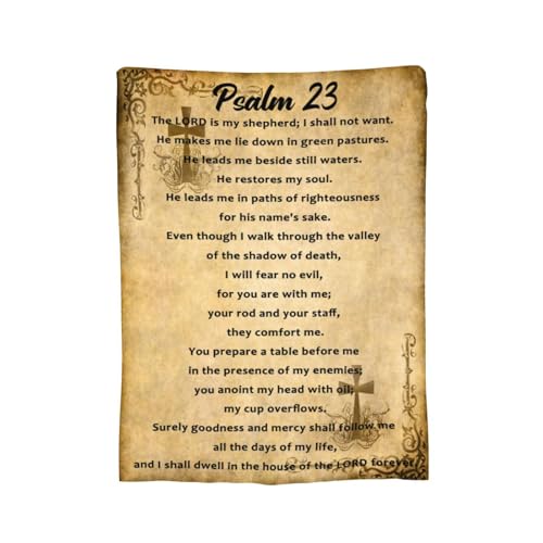Psalm 23 Gifts Blanket for Women Christian Gifts Faith Bible Religious Gifts Christian Inspirational Blankets Soft Flannel Throw Blanket 80"X60" - color: Psalm 23, size: 80"x60"