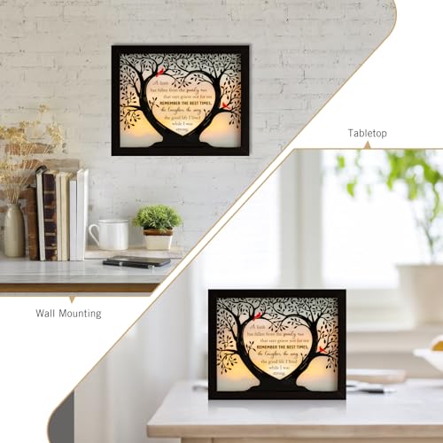 Sympathy Gift LED Memorial Shadow Box Memorial Gifts for Loss of Loved One Mother Mom Dad Father, in Memory of Loved One Gifts - size: Family Tree