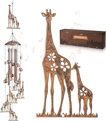 Giraffe Wind Chimes for Outside,Gardening Gifts for Giraffe Lover，Women，Men，Mom，Birthday Party Decorations,Memorial Gifts,Wind Chimes Outdoors，Indoors,Room,Home,Wall,Garden,Patio,Yard Decor - size: Giraffe