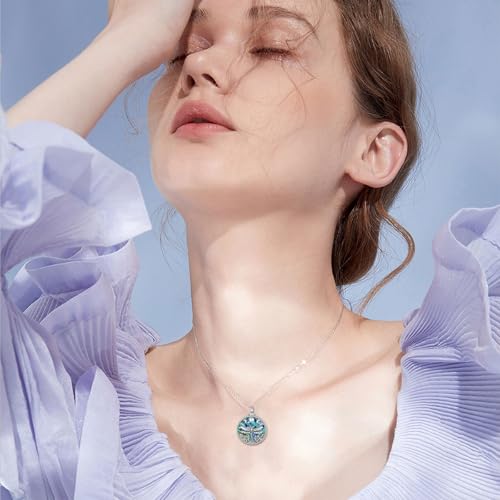 PELOVNY Urn Necklaces for Ashes of Loved Ones 925 Sterling Silver Personalized Heart Locket Urn Necklace Cremation Keepsake Memorial Jewelry Gifts for Women Men - color: Dragonfly Urn-1