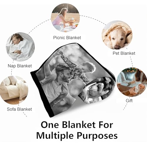 XINLING Custom Memorial Blanket with Pictures for Loss of Loved One Personalized Photo Blanket Customized Sympathy Gifts in Memory of Mom Dad Grandma Grandpa(9 Photos) - color: 9 Photos