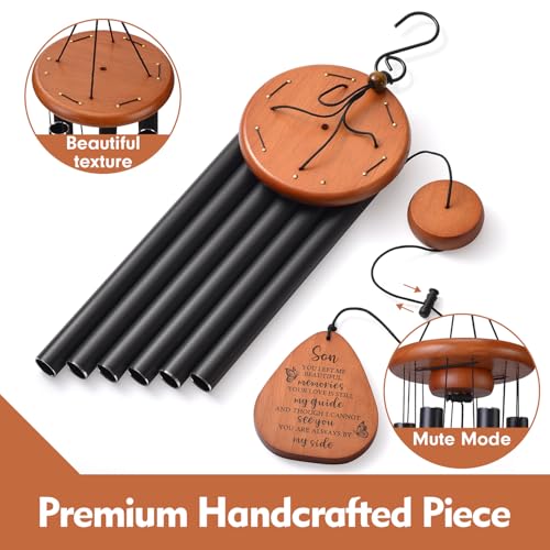 AMBOBE Memorial Sympathy Gifts for Loss of Son, 32" Memorial Wind Chimes | Loss of Son Sympathy Gifts, Remembrance/Bereavement Gifts for Loss of Son, Windchimes in Memory of Son - size: Black - Son