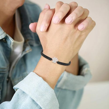 constantlife Cremation Bracelet for Pets Ashes - Dog Paw Pendant Bangle Stainless Steel Memorial Urn Jewelry - color: Z-Rose Gold