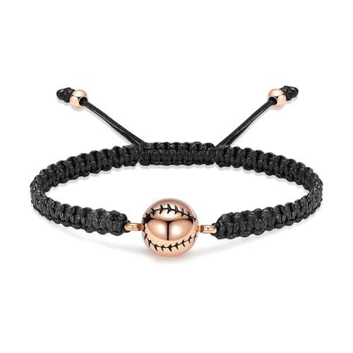Hearbeingt Baseball Urn Bracelet for Ashes Cremation Jewelry for Women Men - color: Rose Gold