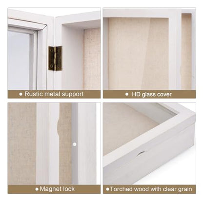 Love-KANKEI Deep Shadow Box 11x11,Solid Wood Frame,Memory Box,Rustic White - color: White, size: 11 x 11