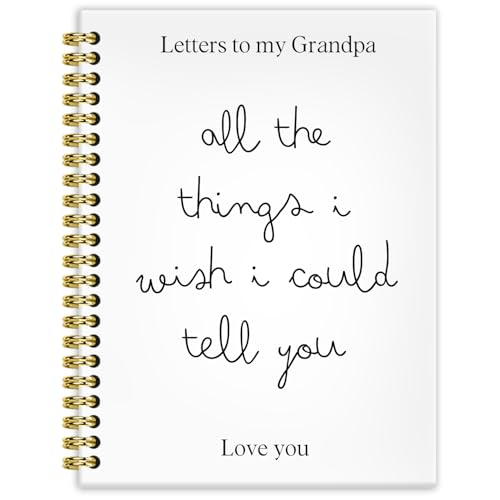 Memorial Gifts for Loss of Grandpa Grief Journal 5.5x8.3, Letters to My Grandpa in Heaven Journal, Remembrance Sympathy Bereavement Gifts for Loss of Grandfather, In Loving Memory Hardcover Spiral Notebook