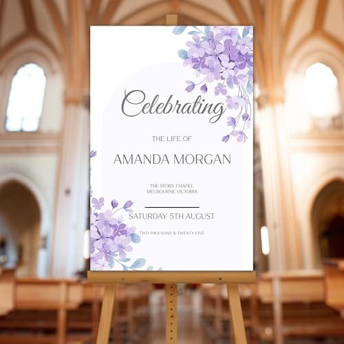 Funeral Welcome Sign – Celebration of Life Yard Poster – Text Customization – Elegant Memorial Design - color: Version 15
