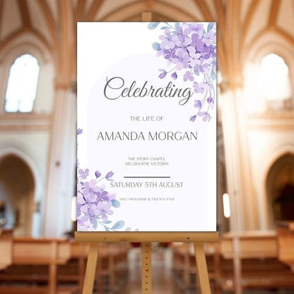 Funeral Welcome Sign – Celebration of Life Yard Poster – Text Customization – Elegant Memorial Design - color: Version 15