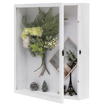 Muzilife 16x20 Large Shadow Box Pine Wood Picture Frame, 3.94 Deep, White - color: White, size: 16"x20"