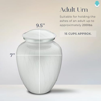 Geturns Embrace Adult Personalized Picture Cremation Urns for Human Ashes I Large Photo Pearl White Funeral Urn for Men and Women I 200 lbs - color: Pearl White