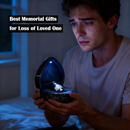 Small Urn for Human Ashes | Mini Urn, With Necklace, Heart Box, Memorial Gift - color: Black
