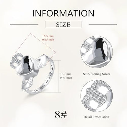 Urn Ring for Ashes Sterling Silver Urn Ring Keepsake Memorial Jewelry Gifts for Women - color: claddagh