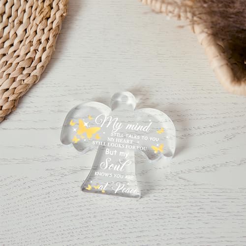 Condolence Gifts, Remembrance Gifts, Angel Acrylic Desk Sign, Grieving Gift with Sympathy, Condolence Sentimental Gifts, Memorial Bereavement Sympathy Gifts for Loss of Loved One - style: 007