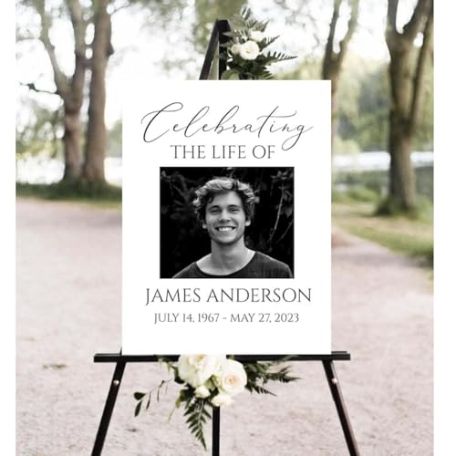 Personalized Funeral Welcome Sign with Photo - Celebration of Life Decor - In Loving Memory Sign - Large Funeral Sign - Memorial Sign - Funeral Decor - Celebration of Life Sign - Any Sign of Life - color: Multi 8