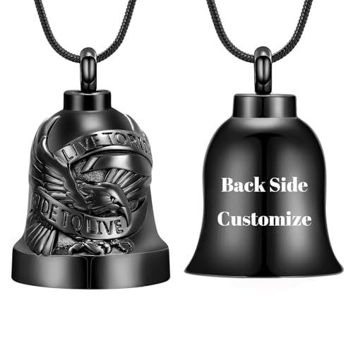 Eagle Love Cremation Keychain Bell Urn Necklaces for Ashes Keepsake Ash Pendant Memorial Urn Keychain Jewelry - color: Customize