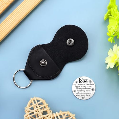 Xiahuyu Pocket Hug Token Keepsake Memorial Sympathy Gifts for Loss of Loved One Remembrance Bereavement Gift Idea for Loss of Mom Dad Condolence Grief Gift for Women Men with Leather Keychain