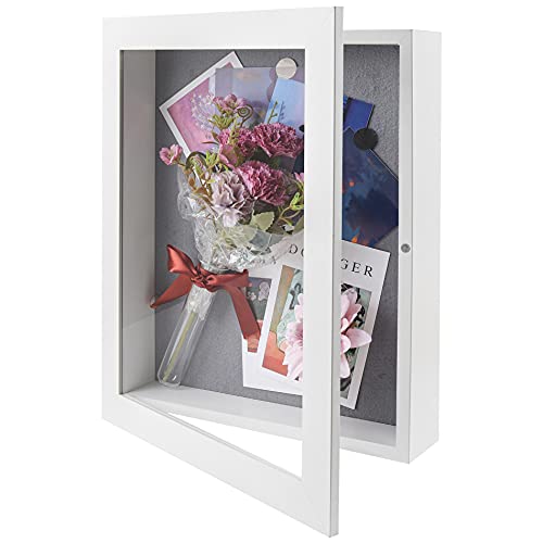 Frametory 11x14 Shadow Box Frame Display Case, 2-inch Depth (White) - color: White, size: 11x14(1 Set)