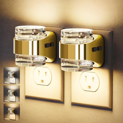 JandCase LED Night Light,Golden Bubble Night Lights Plug into Wall Dimmable - color: Gold
