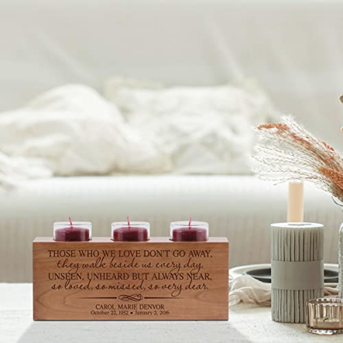 Personalized Memorial Candle Holder Bereavement Gift Ideas Memorial Sympathy Candles for Loss of Loved One Loss of Mother Husband Son Brother Wooden Funeral Remembrance Gifts 3 tealight Candle Holder - color: Candle Holder