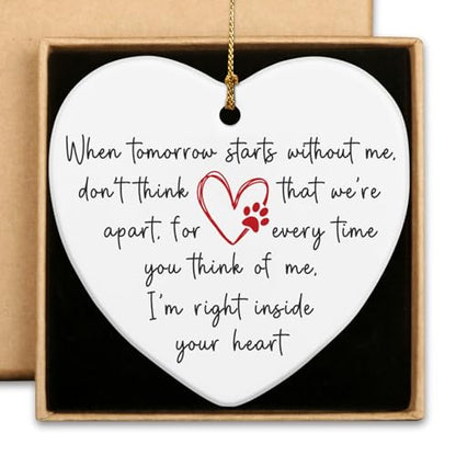 Memorial Gift for Loss of Dog Cat Pet in Memory of Dog Cat Ornament Bereavement Condolence Grieving Dog Remembrance Gifts Loss of Pet Ceramic Ornaments - style: When tomorrow starts
