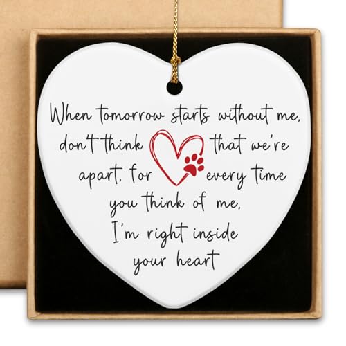Memorial Gift for Loss of Dog Cat Pet in Memory of Dog Cat Ornament Bereavement Condolence Grieving Dog Remembrance Gifts Loss of Pet Ceramic Ornaments - style: When tomorrow starts