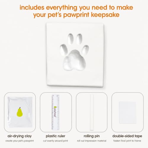 Pearhead Pawprints Picture Frame and Air‑Dry Clay Kit, Espresso - color: Espresso Clay Print Wall Frame