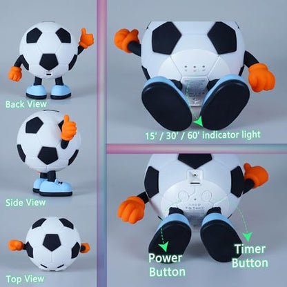 Soccer Gifts for Boys Girls, Soccer Night Light，Soft Silicone with Touch Control, 7 RGB Colors, Auto-Off, Dimmable, Rechargeable 1200mAh, Teen Kids Sports Fan Birthday Gifts (Blue&Red) - style: Soccer(Blue&Red)