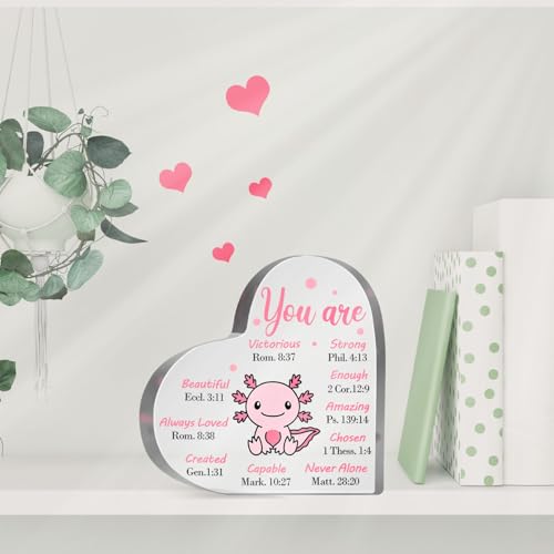 Inspirational Motivational Christian Gifts for Women Men You Are Loved Definition Decor Axolotl Positive Decorative Acrylic for Axolotl Lover Friends Coworkers Boss Office School Decor Sign Plaque - style: Axolotl 02