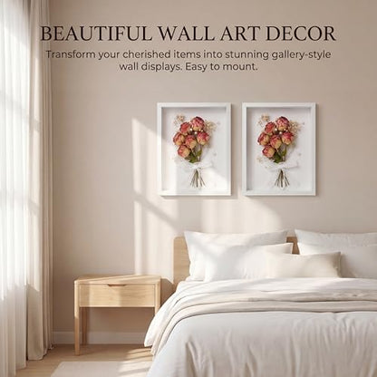 3 Pcs 8x10 Inch Shadow Box Frames Acrylic,Shadow Box Frame Display Cases,Cases for Pressed Flowers Keepsakes Tickets Photos (White) - color: White