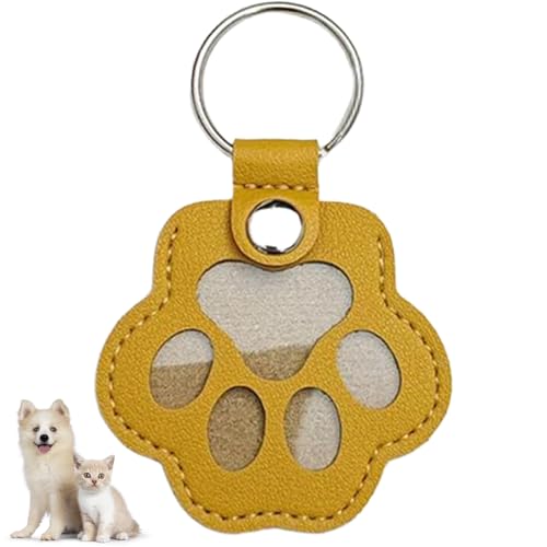 Cat Dog Hair Storage Keychain, Pet Hair Keychain, Fur Keepsake Keyring | Pet Memorial Gifts, Cat & Dog Lovers Gifts - color: Yellow
