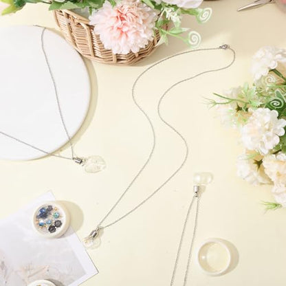 3Pcs Vial Necklace Heart Perfume Bottle Pendant Glass Ashes Holder Cremation Urn Necklace Mini Stainless Steel Pendants Blood Container Memorial Jewelry for Women Men