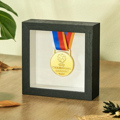 5x5 Smal Shadow Box Frame with Thickened Acrylic Panel & Pins - color: Black+foam Back+foam Packaging, size: 5x5