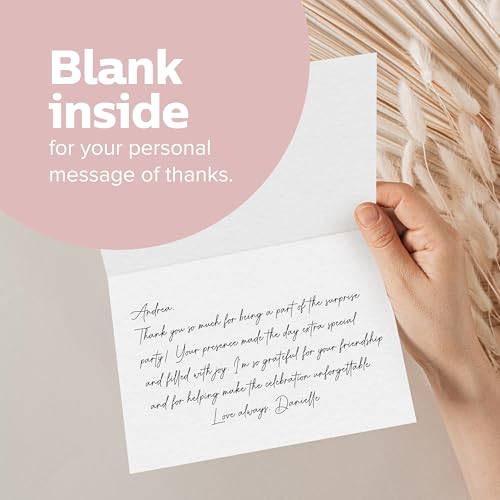 ThreeKin Floral Thank You Cards with Envelopes, 25 Folded 3.5 x 5" Blank Cards for Weddings, Baby Showers, Small Business, Holidays, Elegant Stationery for All Occasions, Heavyweight Matte Cardstock - style: Floral