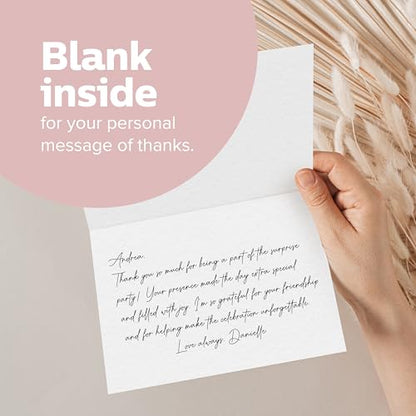 Blank Thank You Cards with Envelopes by ThreeKin - 25 Folded 3.5 x 5 Inch Cards for Weddings, Graduations, Baby Showers, Business & Birthdays - All Occasion Stationery Set, US Owned Business - style: Thank You