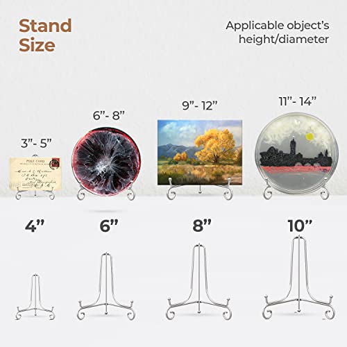 TR-LIFE Plate Stands for Display - 6 Inch Holder + Metal Easel Stand for Picture Frame, Decorative Plates, Photo, Book, Collectibles (2 Pack) - size: 6 Inch