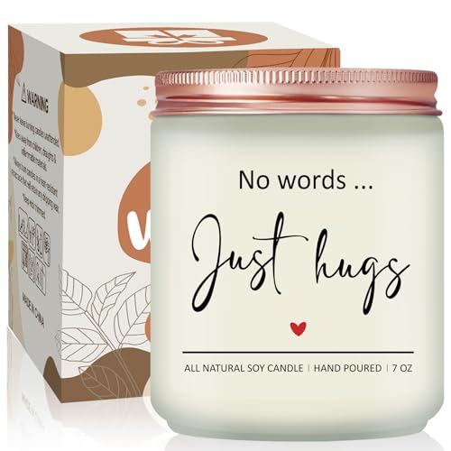 Bereavement Gifts - Sympathy Gift for Loss of Loved - Get Well Soon, Thinking of You, Feel Better Cheer Up, After Surgery Gfits for Women - Lavender Scented Candle - color: No Words