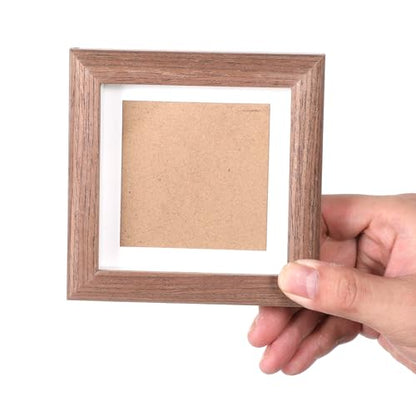 3.5x3.5 Shadow Box Picture Frame, Small Shadow Box Solid Wood Picture Frame ShadowBox Display Case Pictures Frames Hang Memory Boxes Sports Memorabilia, Awards, Medals, Wedding, Tickets and Photos