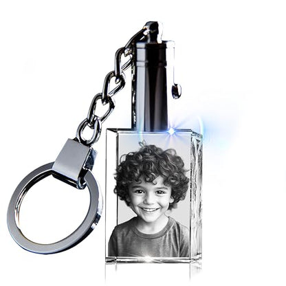 Monume 2D Crystal Photo Keychain – Personalized Laser Engraved Keepsake | Custom Crystal Photo – Personalized Keychain Keepsake – Custom Keychain with Picture for Anniversary, Birthday & More - style: Rectangle