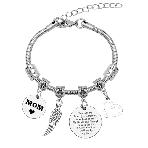 Memorial Bracelets for Loss of Mom Remembrance Gifts for Loss of Mother Father In Memory of Loved Gifts Bereavement Bangle Bracelet Sympathy Gift for Losses Mom Dad Bracelets Memory Gift