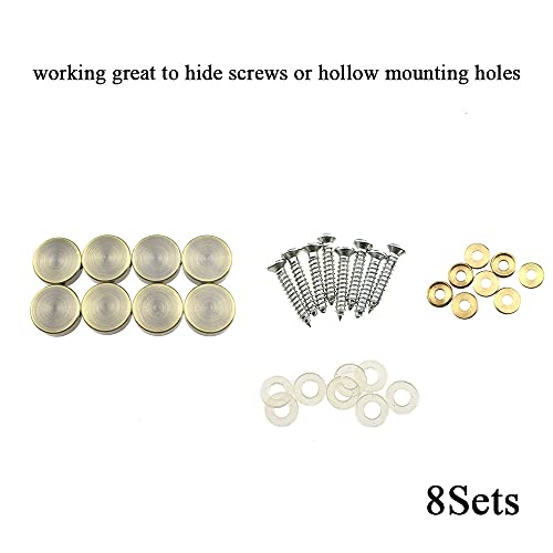 Hahiyo 18mm Diameter Mirror Screws Brushed Copper Material Solid Easy Install Brass Washer Decorative Caps Fasteners Nails Bronze 8 Pairs for Bathroom Mirrors Panels Kitchen Ceiling Arts Crafts - size: 18mm-8sets-Bronze