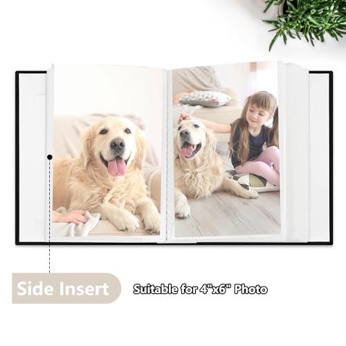 Photo Album 4x6 52 Pockets Photo Albums with Linen Cover Picture Albums for Family, Wedding, Baby, Photo Book Holds Vertical Pictures Black - color: Black, size: 52 Pockets