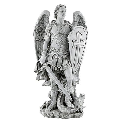 Avalon Gallery Garden Statue - Archangel Saint Michael The Warrior Indoor/Outdoor Catholic Sculpture, 24" Tall, Medium - size: 24" Tall, Medium