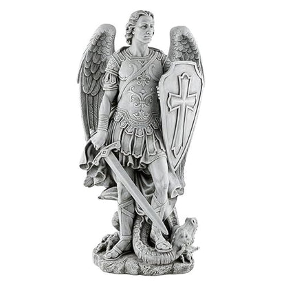 Avalon Gallery Garden Statue - Archangel Saint Michael The Warrior Indoor/Outdoor Catholic Sculpture, 24" Tall, Medium - size: 24" Tall, Medium