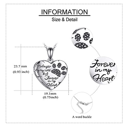 YFN Locket Necklace 925 Sterling Silver Heart Locket Necklace that Holds Pictures for Women Jewelry Gifts - style: heart pet locket