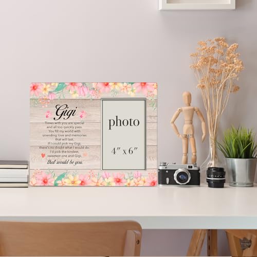 Gigi Wooden Photo Frame, Grandma Gifts | 8 x 10 Gigi Picture Frame for 4 x 6 Inches Photo - color: gigi