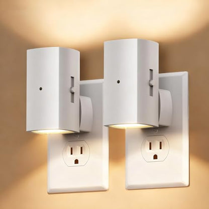 Brightown 2 Pack Black Night Lights with Rotating Plug, Soft White - color: Warm White, size: 2 PACK White