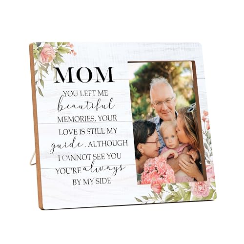 Memorial Picture Frame, In Loving Memory Wood Photo Frame, Sympathy Gifts Bereavement Gifts for Loss of Mom, You Left Me Beautiful Memories Frame, Funeral Remembrance Gifts -d07 - style: Mom