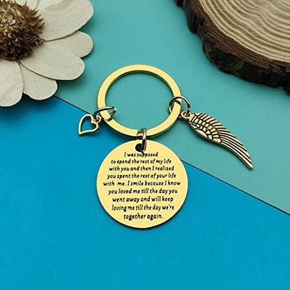 Dabihu Sympathy Gift Memorial Gifts Keychain In Memory of Husband/Wife Jewelry for Loss Loved One Remembrance Keepsake Family Grief Keyring, gold