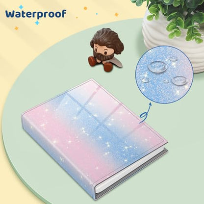 Fintie Photo Album 4x6 Photos - 52 Pockets Small Wallet Albums For Family | Vegan Leather Cover, 4X6 Picture Keepsakes, Family/Wedding/Travel Memory Book, Baby/Kids/Boys/Girls Gift, Pink/Blue - color: Glittering Pink/Blue