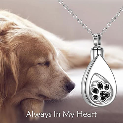 TIGER RIDER Pet Paw Necklace 925 Sterling Silver Cross Infinite love Necklace Pendant Pet Jewelry Gift for Dog Cat Lovers - style: Paw